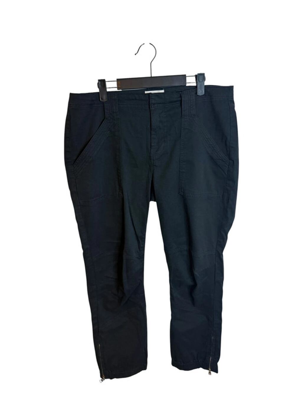 Frame Washed Black Trapunto Moto Pants